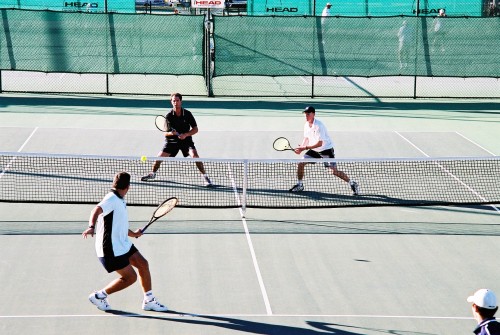 Social tennis on show court A
